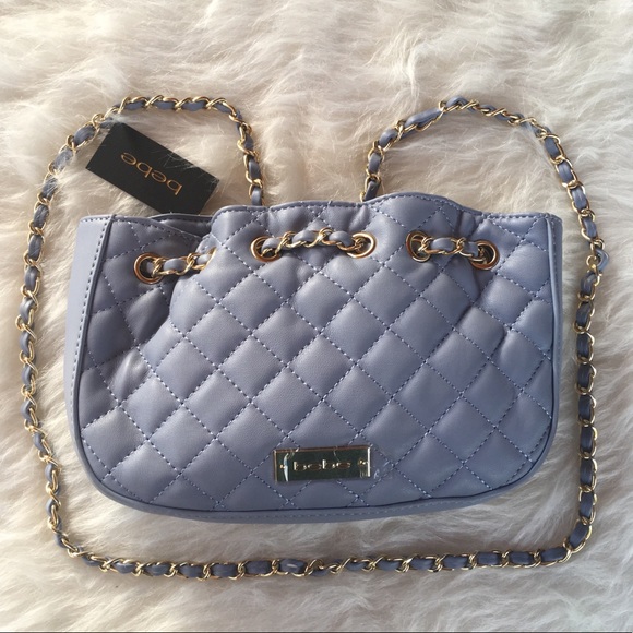 bebe Chelsea Crossbody Cloud ☁️ Blue Gold Chain 👛 - Picture 2 of 8